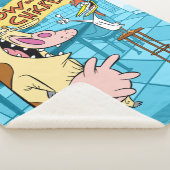 牛と鶏の笑顔グラフィック シェルパブランケット (3/4)