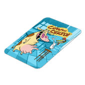 牛と鶏の笑顔グラフィック マグネット (左側)