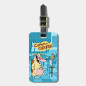 牛と鶏の笑顔グラフィック ラゲッジタグ (正面縦)