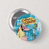 牛と鶏の笑顔グラフィック 缶バッジ (正面&裏面)