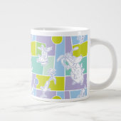 牛と鶏の色のブロックパターン ジャンボコーヒーマグカップ (右)