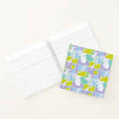 牛と鶏の色のブロックパターン ノートブック (内部)