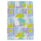 牛と鶏の色のブロックパターン ミディアムペーパーバッグ (裏面)