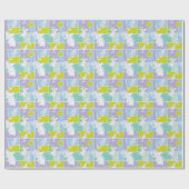 牛と鶏の色のブロックパターン ラッピングペーパー (フラット)