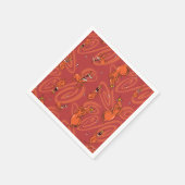 牛と鶏の赤い男のパターン スタンダードカクテルナプキン (角)