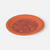 牛と鶏の赤い男のパターン ペーパープレート (アングル)