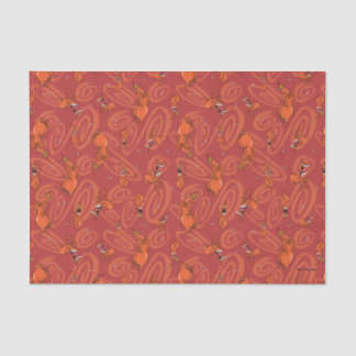 牛と鶏の赤い男のパターン 薄葉紙