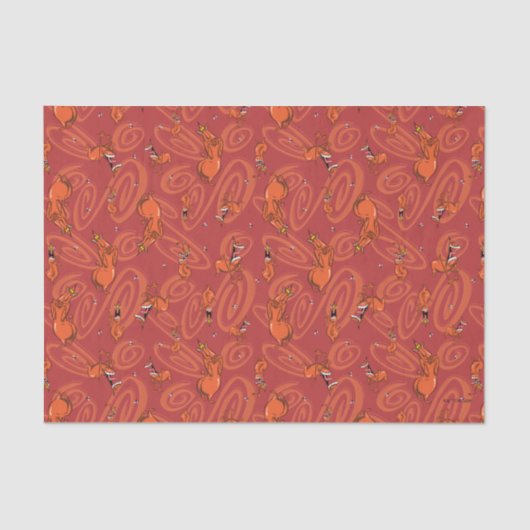 牛と鶏の赤い男のパターン 薄葉紙 (正面)