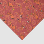 牛と鶏の赤い男のパターン 薄葉紙 (詳細)