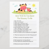 牛どのように良い知っている赤ちゃんシャワーゲーム (正面)