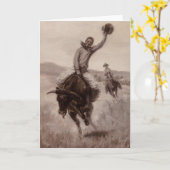 牛に乗る | エリング・ウィリアム・ゴーリンズ カード (黄色い花)