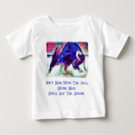 牛に手を出すな 幼児用 白Tシャツ ベビーTシャツ