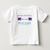牛に手を出すな 幼児用 白Tシャツ ベビーTシャツ (裏面)