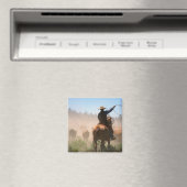 牛に群れを作るカウボーイ マグネット (インサイチュ (食洗機))