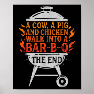 牛に豚と鶏肉をBbqバーに食べる ポスター