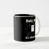 牛のおもしろいベルト付きガロウェベルティの贈り物 ツートーンマグカップ (正面右)