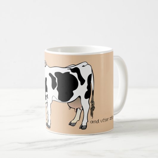牛のおもしろいユーモアのコーヒーマグ コーヒーマグカップ (正面右)