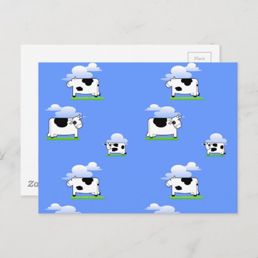 牛のおもしろい可愛い不機嫌牛のパタパーソナライズされたーン ポストカード (正面/裏面)