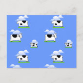 牛のおもしろい可愛い不機嫌牛のパタパーソナライズされたーン ポストカード (正面)