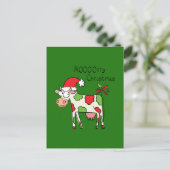 牛のおもしろい漫画のクリスマスポストカード ポストカード (スタンド正面)