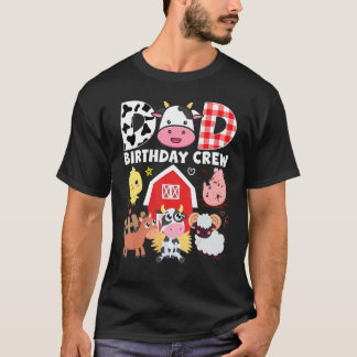 牛のお父さん 誕生日クルー 農場テーマ 動物 誕生日 Tシャツ