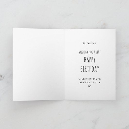 牛のお誕生日ケーキは、すべての少年を庭に連れて行く カード (内部)