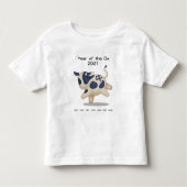 牛のかわいい〔占星術の〕十二宮図動物の年2021年記念 トドラーTシャツ (正面)