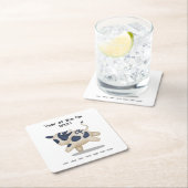 牛のかわいい〔占星術の〕十二宮図動物の年2021 スクエアペーパーコースター (インサイチュ)