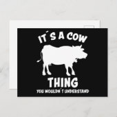 牛のこと わかる人へのユーモアなメッセージ 農家のギフト ポストカード (正面/裏面)