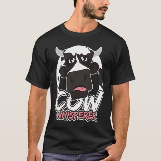 牛のささやき手 ビンテージ ファーマー Tシャツ (正面)
