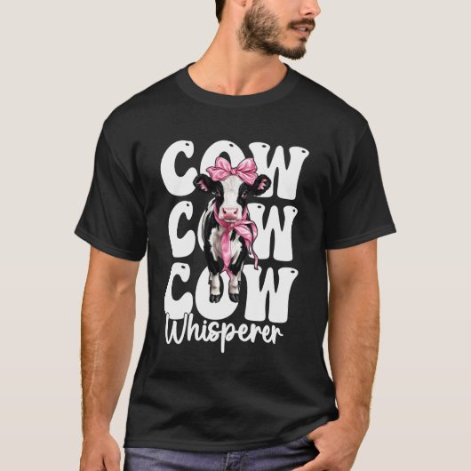 牛のささやき芸人 酪農家 牛 酪農 Tシャツ (正面)