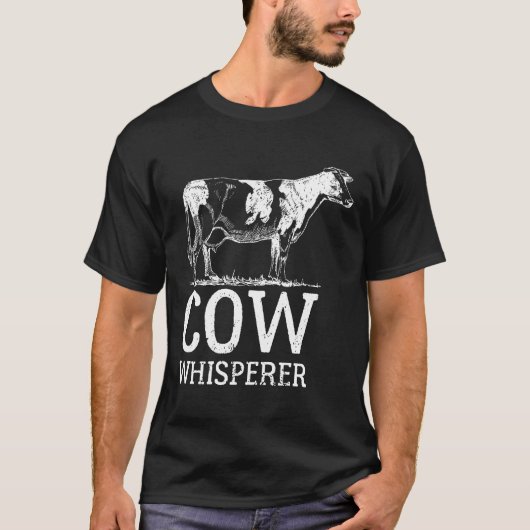 牛のささやき農家 ホワイト Tシャツ (正面)