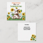 牛のひまわりアドレスの変更 ノートカード (正面/裏面)