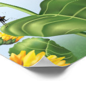 牛のひまわり少女の最初の誕生日 ポスター (角)