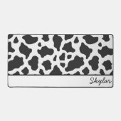 牛のアニマルプリントカスタムのカッシブ名 デスクマット (正面)