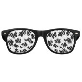 牛のアニマルプリント斑点パターンブラック&ホワイト レトロサングラス (正面)