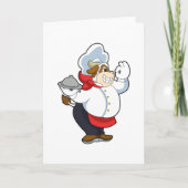 牛のウェイターがサービングプレートを持って カード (正面)