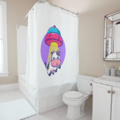 牛のエイリアン取り出しおもしろいかわいい シャワーカーテン (インサイチュ)