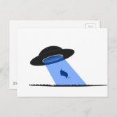 牛のエイリアン誘拐 - UFO ポストカード (正面/裏面)