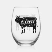 牛のエレガントシルエットを持つ茎のないワイングラス ステムなしワイングラス (正面)