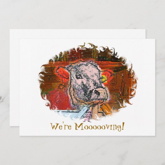 牛のカード (正面/裏面)