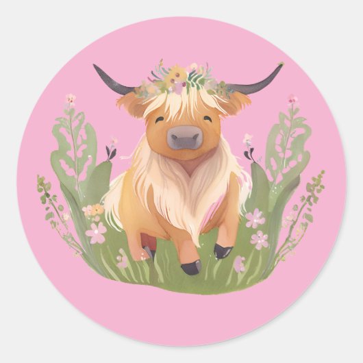 牛のキスと国の願い ラウンドシール (正面)