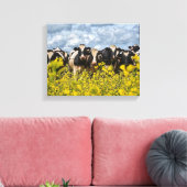 牛のキャンバスの列 キャンバスプリント (インサイチュ (リビング))