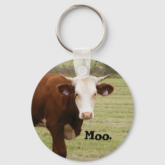 牛のキーチェーモーン： 「Cow Keychain」 キーホルダー (正面)