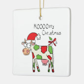 牛のクリスマスかわいい子供たち セラミックオーナメント (左)