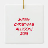 牛のクリスマスかわいい子供たち セラミックオーナメント (裏面)