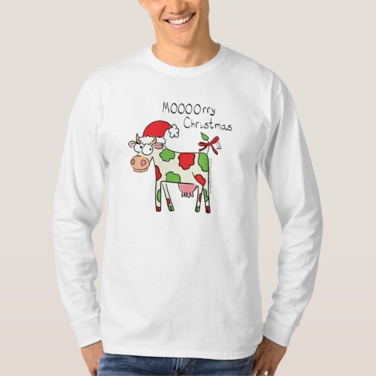 牛のクリスマスかわいい子供たち Tシャツ (正面)