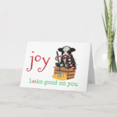 牛のクリスマスに喜びが似合う シーズンカード (正面)