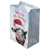 牛のクリスマスウォーターの色 ミディアムペーパーバッグ (正面アングル)