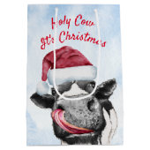 牛のクリスマスウォーターの色 ミディアムペーパーバッグ (裏面)